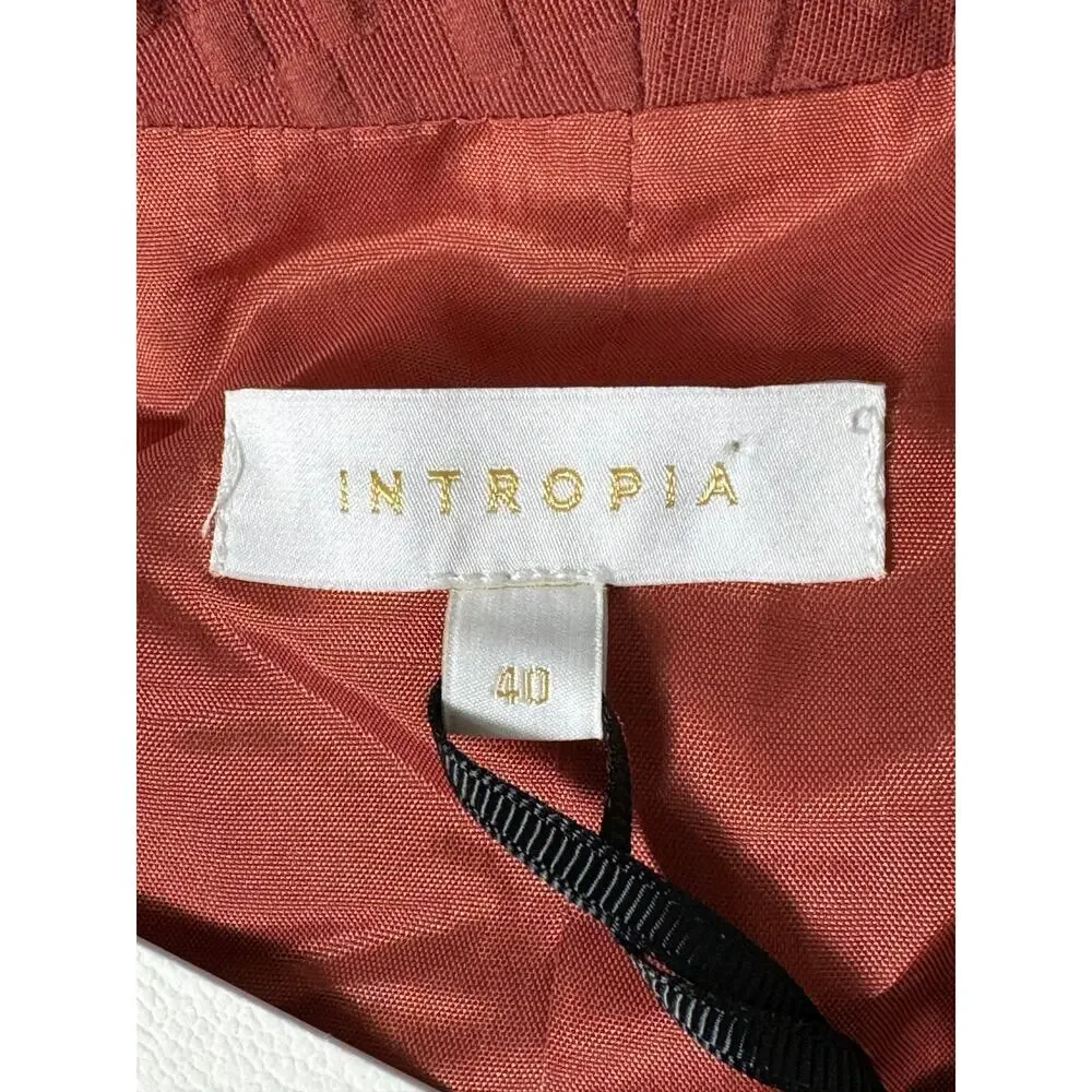 NWT Anthropologie Intropia Women's Textured Blazer Terracotta Size 8‎ US/40 EU